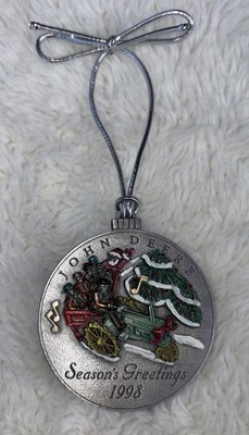 John Deere 1998 Pewter Christmas Ornament, Model G, Series 3 hit miss