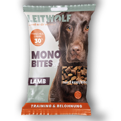 Leitwolf Mono Bites Hunde Snack Lamb/Lamm 12 x 80g Training Belohnung Leckerli