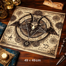 Mystisches Baphomet Pentagramm Altartuch / Tarot-Tuch – 49 × 49 cm
