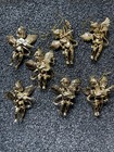 Set Of 7 Vintage Cherub Christmas Tree Decorations Hanging Ornaments gold bundle