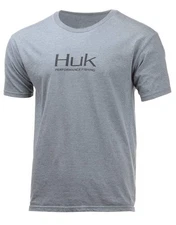 Huk Performance Fishing SS T-Shirt - True Grey Heather