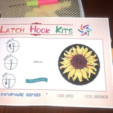 Miaollun Latch Hook Rug Kit Unfinished 20.4 X 20.4 Sunflower