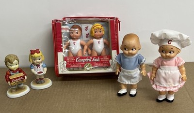 Lot Of Collectible VTG 1997 Campbell Soup Kid Girl And Boy Dolls HAC13