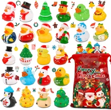 24 Pack Rubber Ducks Jeep Ducking with a Bag- 2" Christmas Assortment Duckies