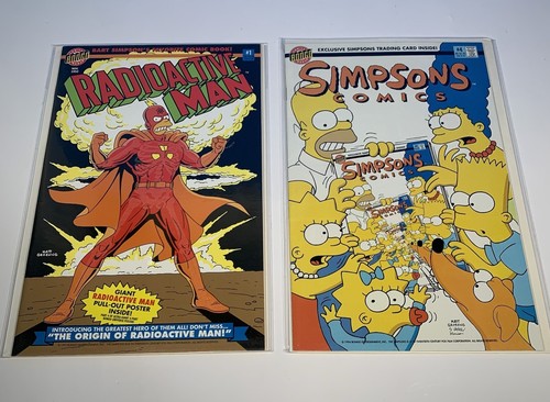 RADIOACTIVE MAN 1 BONGO Comics 1993 / Simpsons Comics #4 1994, Bagged Boarded