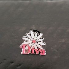 DIVA Daisy Flower Pin Handbag Hat Accessory White & Pink