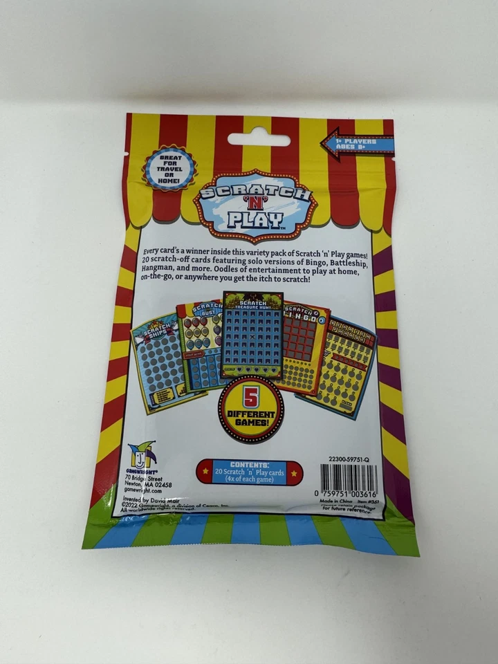 20 Unique Cards Scratch 'N' Play ~ 5 Different Games to Play ~ Gamewright - Image 2 of 2