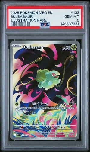 2025 POKEMON MEG EN-MEGA EVOLUTION ILLUSTRATION RARE #133 BULBASAUR PSA 10