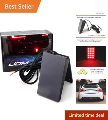 Universal Fit Smoked Lens 15-LED Rear Bumper Diffuser Rear Fog Pilot Light Ki...