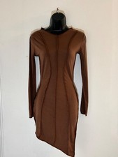 Pretty Little Thing Brown Bodycon Dress US Size 2