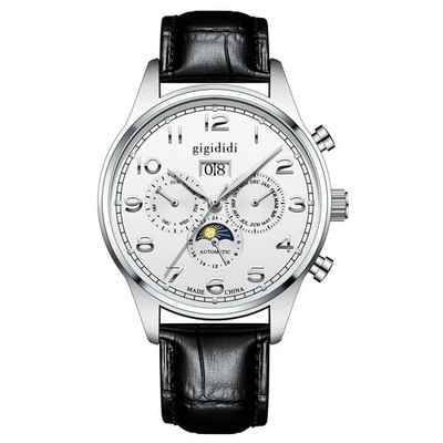 Sea-Gull Moon Phase Automatic Mechanical Watch Men 40H Power Reserve 43mm
