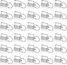 30PCS Key Fob Hardware Set 1 Inch with Split Rings, Lanyard Keychain Hardware fo