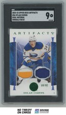 2022-23 UD Artifacts Dual Materials Emerald Dylan Cozens SGC 9 /65 #56 Buffalo