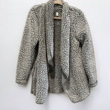 Jockey Grey Sherpa Cardigan Sweater Fleece - Size S/M