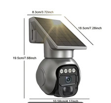 4G Solar Powered Outdoor Security Camera  1296P Full Hd 360  Ptz Camera With...
