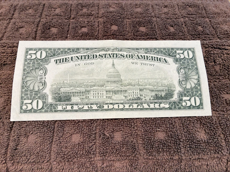 1985 $50 Fifty Dollar USA Federal Reserve Note Kansas City FRB Baker - Image 2 of 4