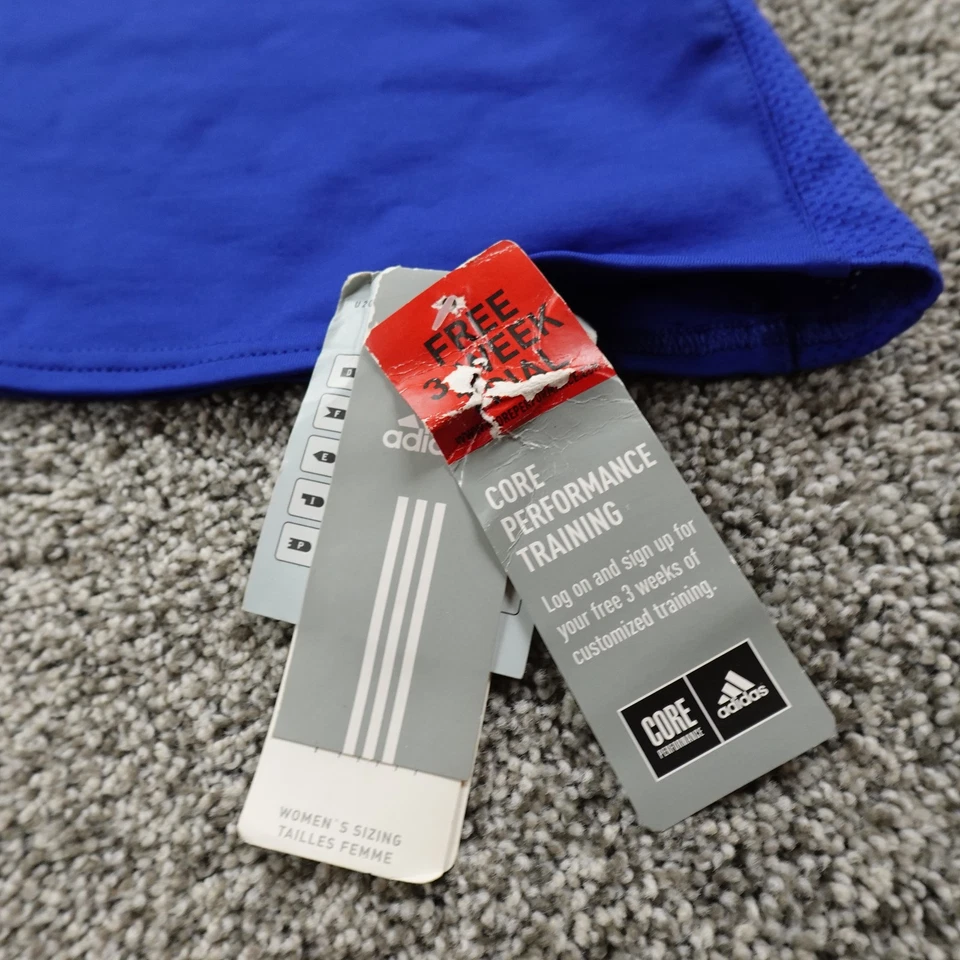 Новый Adidas рубашка женщин L синий ClimaCool производительности Athletic тренировки поезд Y2K - Изображение 2 из 4