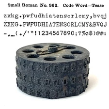 No. 362 Small Roman Blickensderfer Typewriter Typewheel Antique 5 6 7 8 9