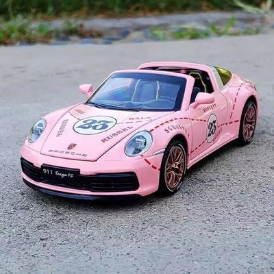 1:32 Porsche 911 Targa 4S Toys Cars Miniature Models Alloy Diecast Pull Back 