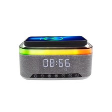 Multifunction Digital Alarm Clock and Charging Station with Color Change Light