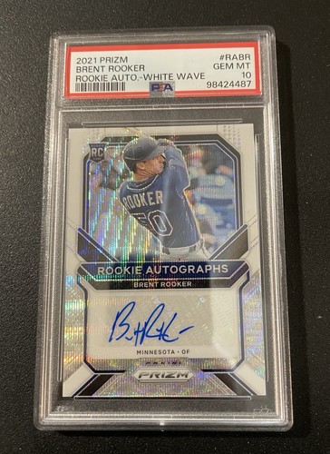 2021 PSA 10 - Prizm Rookie Autographs Brent Rooker #RA-BR White Wave Prizm /50