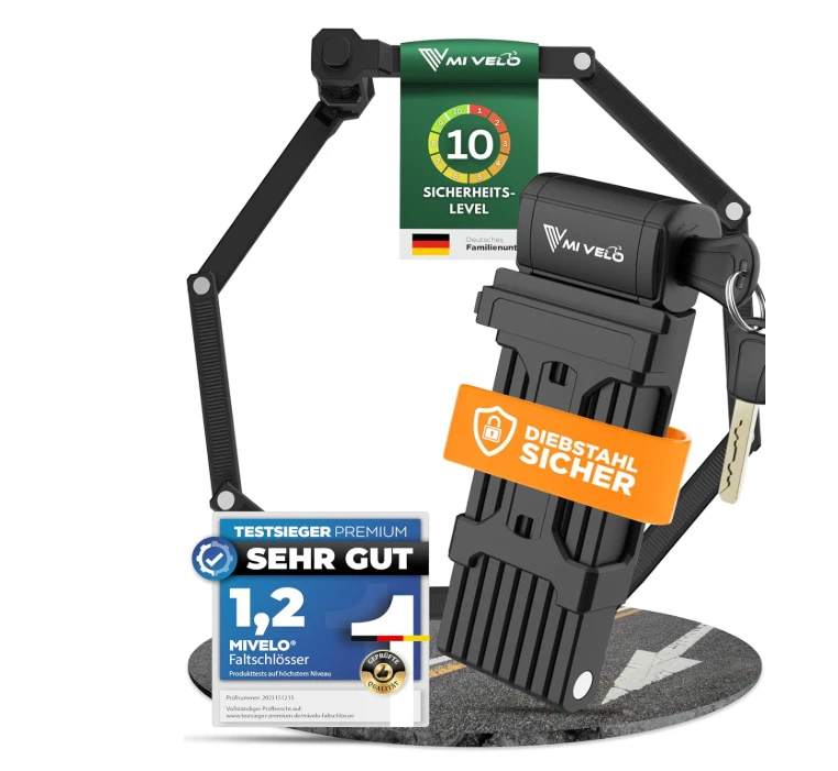 MIVELO Fahrradschloss Faltschloss hohe Sicherheit 120cm lang