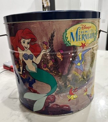 The Little Mermaid Popcorn Tin Large Vintage Disney
