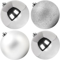 Unzerbrechliche Weihnachtskugeln XXL Set 6-Tlg. Silber 10 Cm