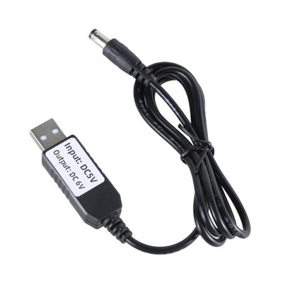 USB 5V2A to 6V DC5.5x2.1mm Power Cable for Battery Operated Electronics 5.5x2.1