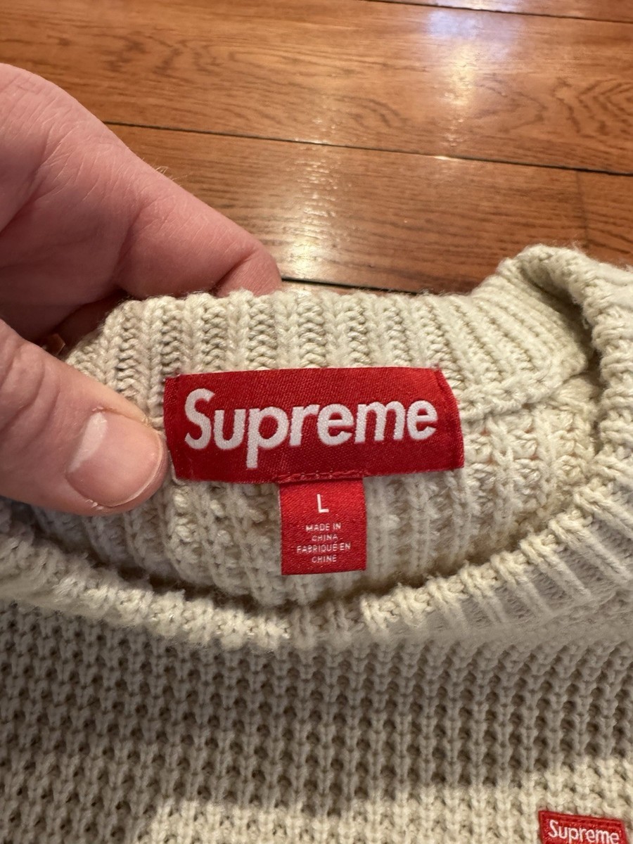 Supreme Waffle Small Box Logo Sweater Stone Large Cream | eBay Supreme Waffle Small Box Logo Sweater Stone Large Cream | eBay