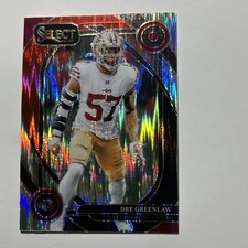 2024 Panini Select - Club Level Dre Greenlaw #252 Black & Red Shock Prizm