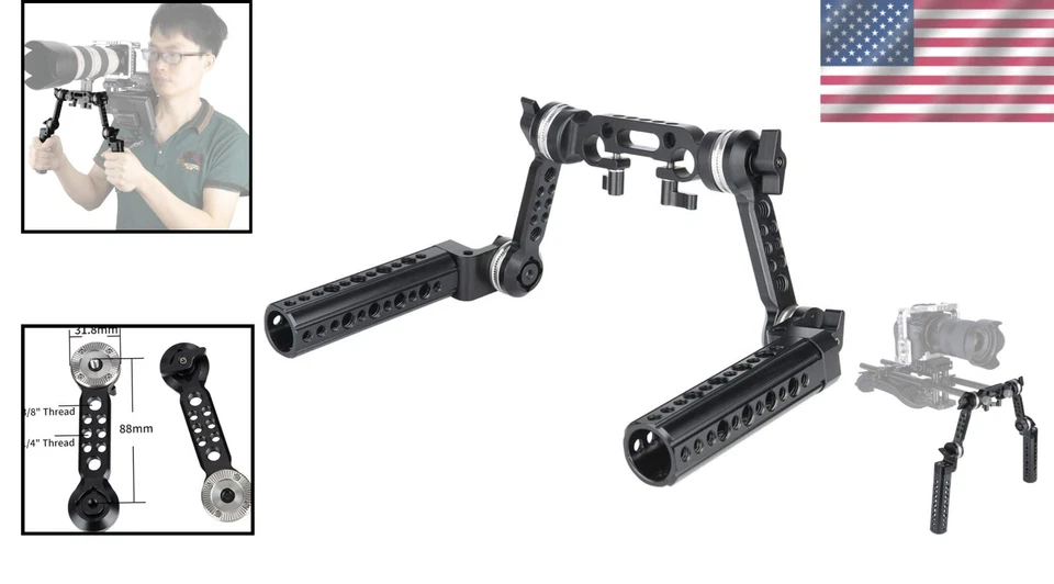 Professional Rosette Handle Kit - Adjustable for 15mm DSLR Shoulder Rigs - Image 2 of 4