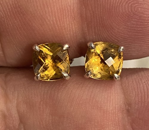 Tiffany & Co. Citrine Sparklers Stud Earrings Sterling Silver - Picture 8 of 9