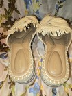 Antonio Melani Tan Raffia Knotted Fringe Slide Sandals 6.5 EXCELLENT COND RARE — photo 4