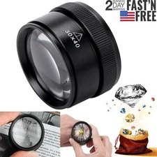 30X Jewelers Loupe Magnifier Light Jewelry Eye Loop Pocket Magnifying Glass Coin