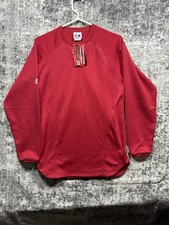 Majestic Rise Above Therma Base Mens Long Sleeve Red Pullover Baseball Shirt XS