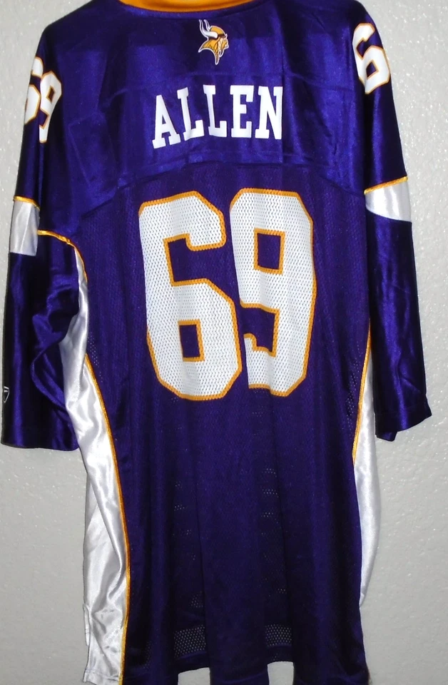 Camiseta púrpura de los Minnesota Vikings Jared Allen Reebok #69 talla 4XL Foto 3 de 3