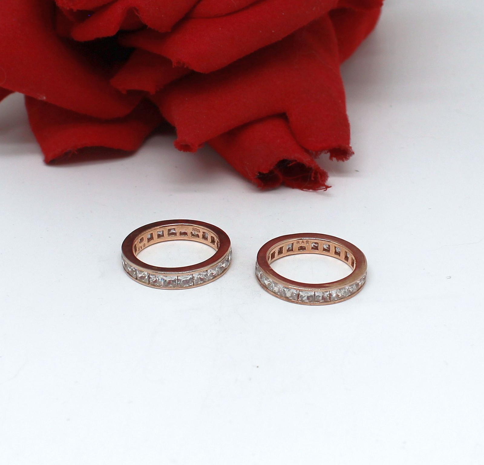 Sterling Silver  CZ Stackable  Ring Set Lot  Size… - image 2