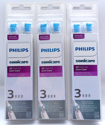 3Pk- Philips Sonicare Xtra Soft G2 Optimal Gum Care, 9 Total Replacement Heads