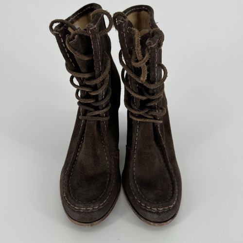 FRYE Parker Moc Botas de Gamuza al Tobillo al Aceite en Botas de Gamuza Chocolate Talla 8M Para Mujer’s - Imagen 2 de 7