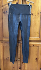 SPANX Women's 1X Faux Leather Leggings Pants Skinny 2437T Tight Casual Black