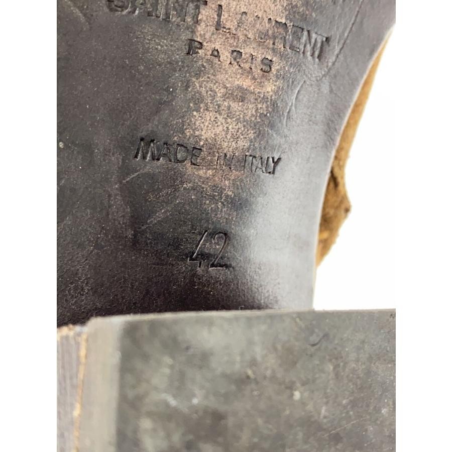 Stivaletti Saint Laurent tacco marrone scamosciato taglia 42 uomo autentici