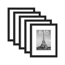 upsimples 8x10 Picture Frame Set of 5, Display Pictures 5x7 with Mat or 8 x 1...