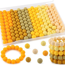 160Pcs Silicone Beads 12mm Mix Color, Bulk Silicone Beads 12mm for Keychain Pens