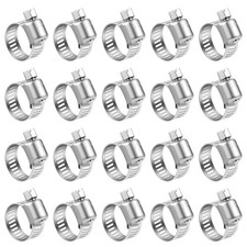 Hose Clamp, 20 Pack Stainless Steel Adjustable 6-12mm Size 6-12mm, Metallic