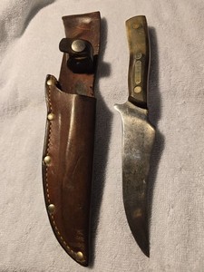 Schrade Old Timer Fixed Blade Skinner Knife With Nice Leather Sheath-USA