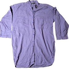 VTG Hart 100 Cotton USA 3/4 Sleeve Purple Button Up Shirt Medium with pockets