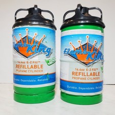 2-Pack 1lb Refillable Camping Propane Tank Cylinder 16.4 oz Bottles