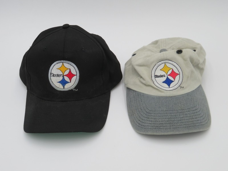 (2) Vintage 90s Pittsburgh Steelers NFL Football Snapback Caps / Hats