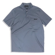 PRADA UJN001 Grey Cotton 100 Short Sleeve Men's Tee - Large